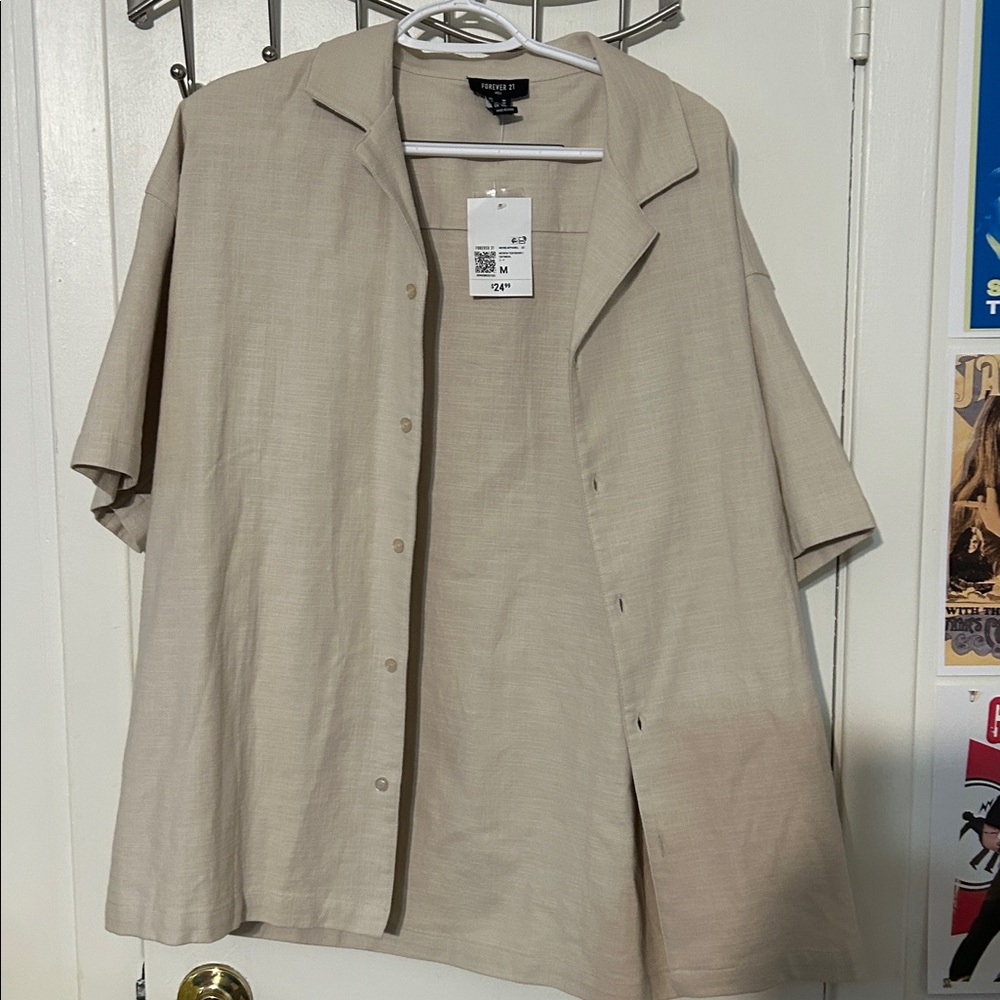 Target Men's Light Tan Casual Button Down Shirt